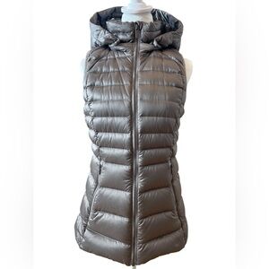 lululemon athletica Metallic Gray Quilted Hooded Puffer Vest